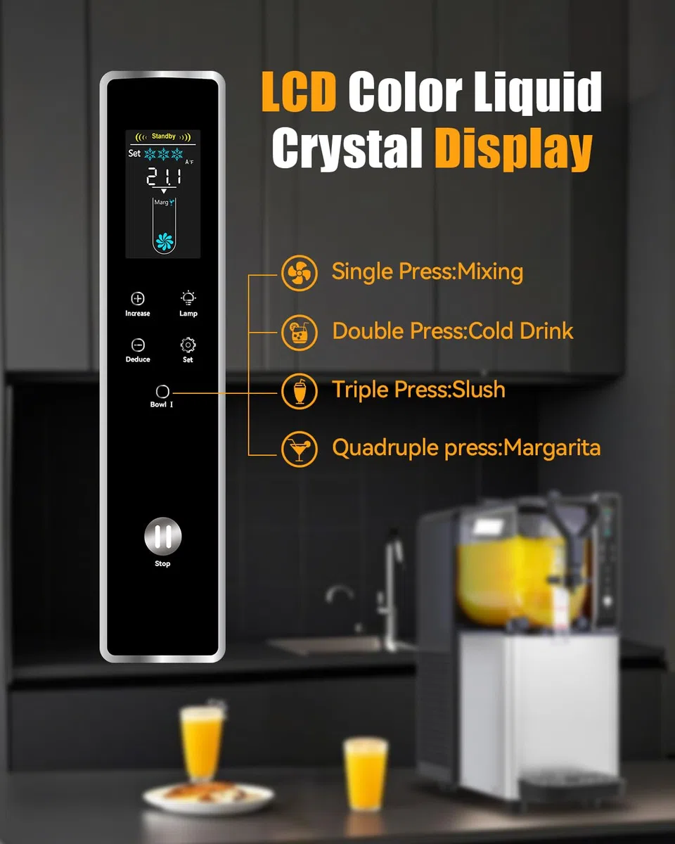 GSE Macchina Granite Residenziale, 3L Machine a Granita, Display LCD a colori，Machine a Cocktail，Granitore Sorbettiera Macchina, Macchina Slushie per Bevande Surgelate a famiglia, compleanno, raccolta