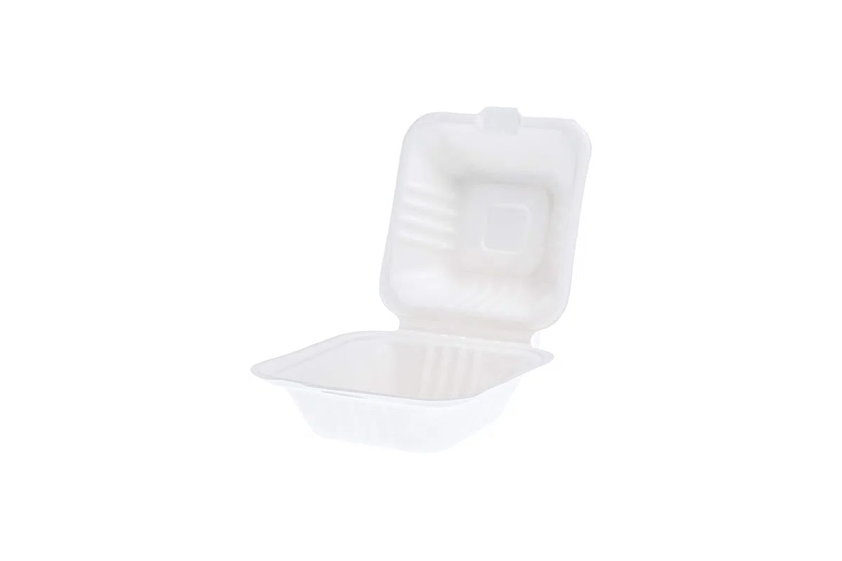 MAQA 50 pezzi Box panini hamburger e Sandwich per asporto, contenitori in cellulosa per alimenti take away 15x15 cm