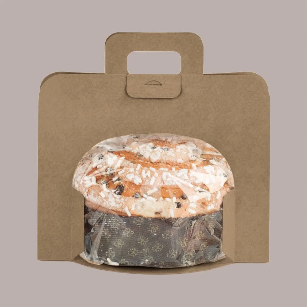 Lucgel Scatola Astuccio Porta Colomba Pasquale da 750g in Carta Marrone Strip 265x190H215mm - 20 pezzi -