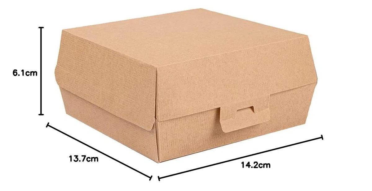 50 pezzi - Conchiglie Hamburger 'Thepack' 220 G/M2 14,2 x 13,7 x 6,1 cm naturale cartone ondulato Nano-Micro