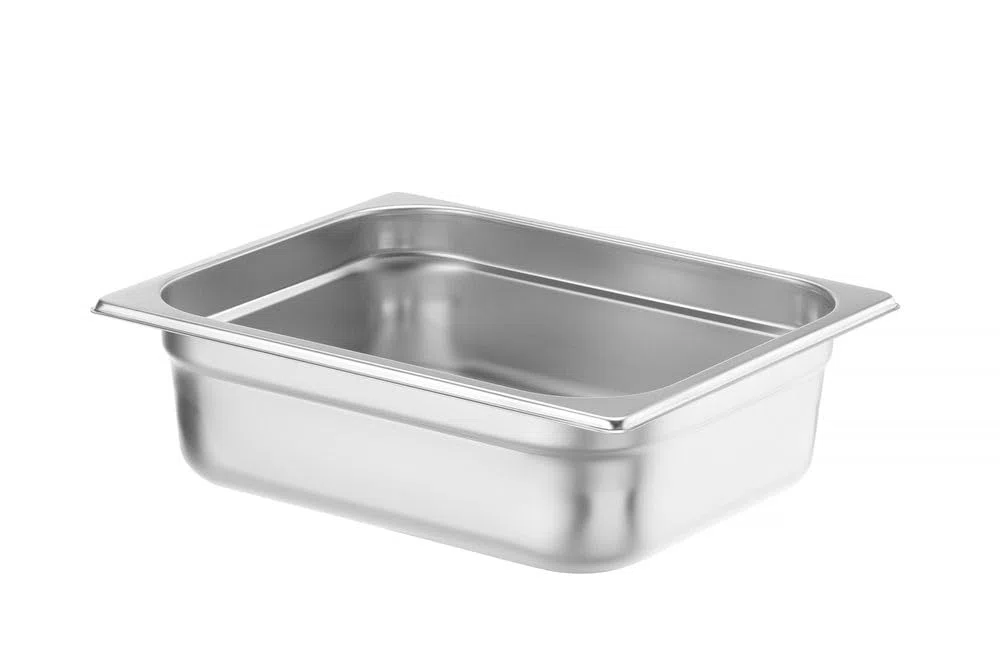 HENDI Contenitore Gastronorm, GN 1/2, resistenza termica -40 °C a 300 °C, compatibile con i forni a convezione, frigoriferi, bagno María, chafing dishes, 6.5L, 325x265x(H) 100mm, acciaio inox 18/10