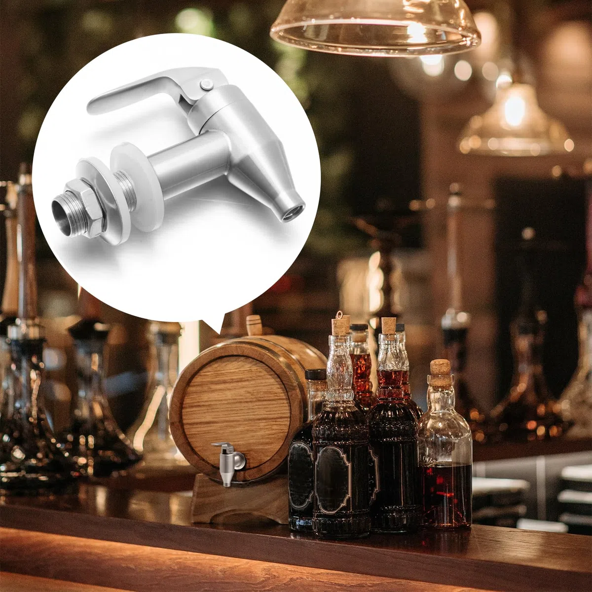 Rubinetto Dispenser Acciaio Inox 304, Rubinetto per Distributore Bevande Ricambio, Rubinetto Dispenser per Birra a Casa e Feste