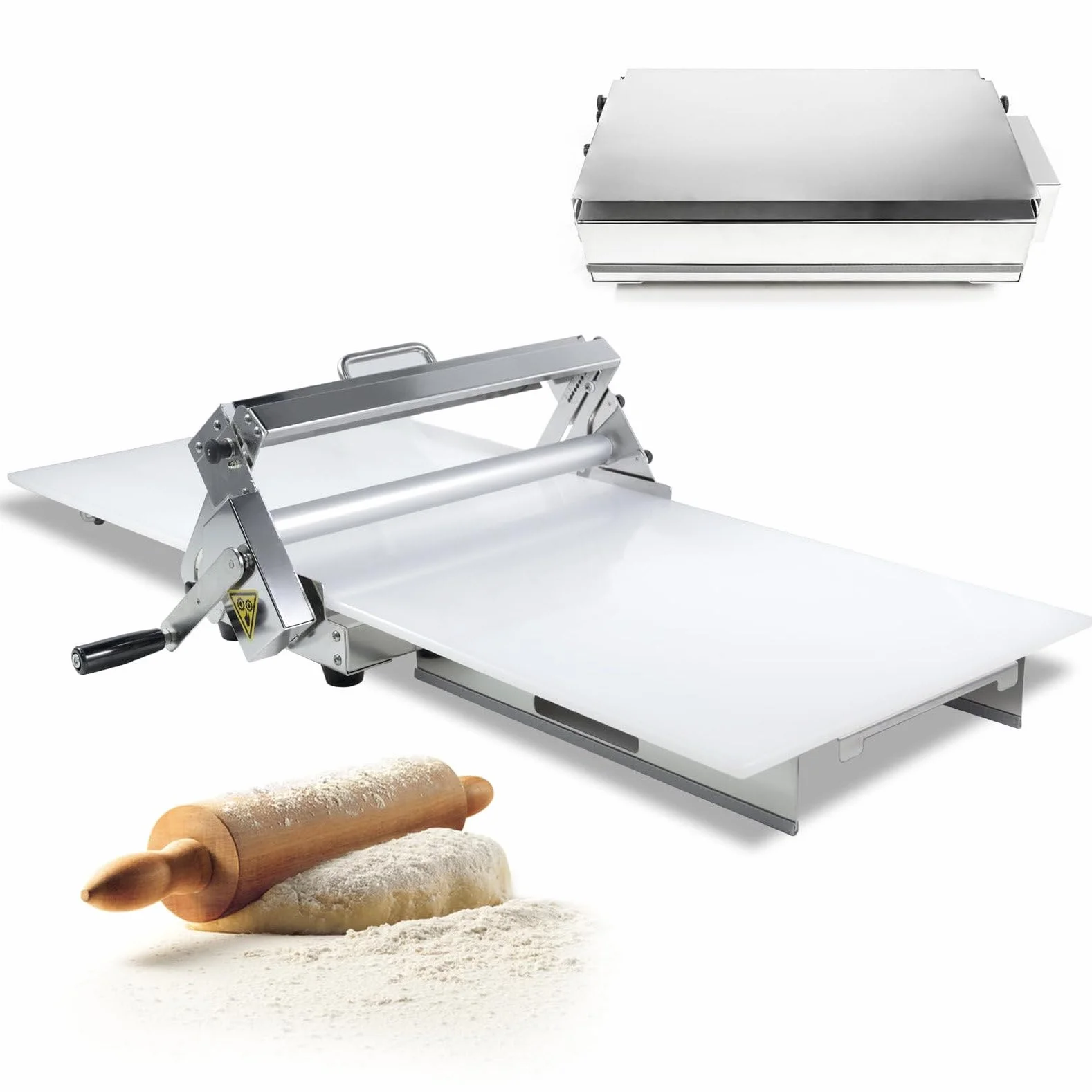 Sfogliatrice Professionale per Pasta sfoglia e Fondente, sfogliatrice Manuale, Spessore Regolabile da 0 a 25 mm, sfogliatrice Pieghevole per panetterie e pasticcerie,Model400