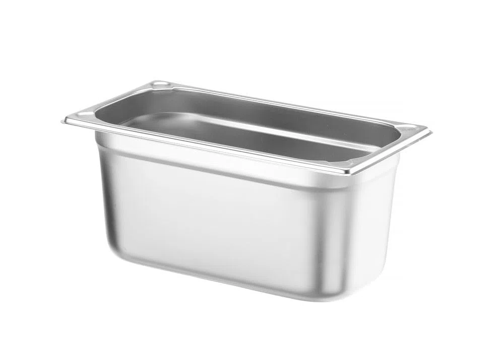 HENDI Contenitore Gastronorm GN 1/3, Kitchen Line, resistenza termica -40 °C a 250 °C, adatto a forno e bagnomaria, 5,7L, 325x176x(H) 150mm, acciaio inox