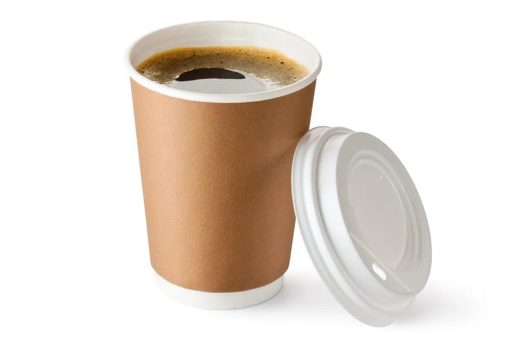 Inoverse 100 tazze da caffè To Go coperchio in plastica – Ø 90 mm, coperchio di carta bianco, coperchio in plastica Coffee To Go
