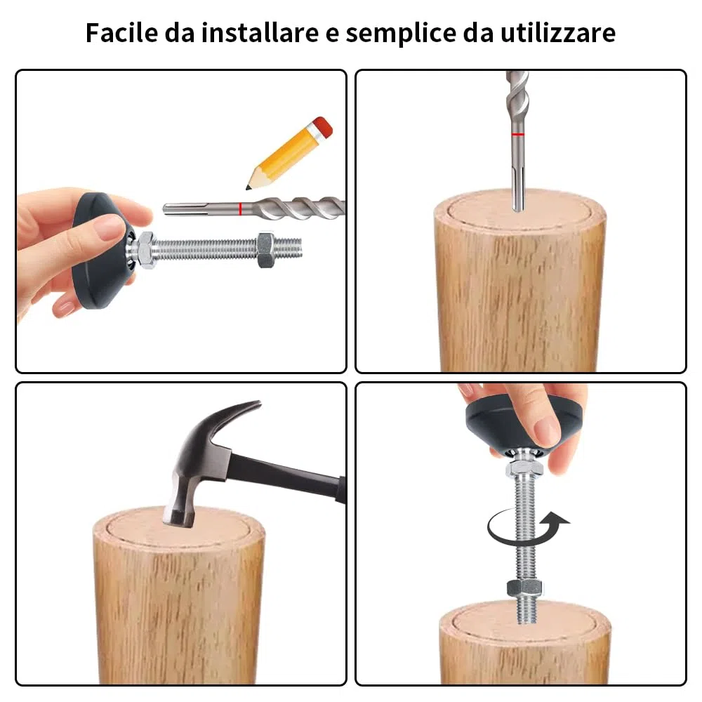 BORDSTRACT 4Pcs M14 Piedini di livellamento, livellatori filettati regolabili,piedi di livellamento a macchina resistenti per il banco di lavoro, attrezzatura meccanica (D60*M14*80)