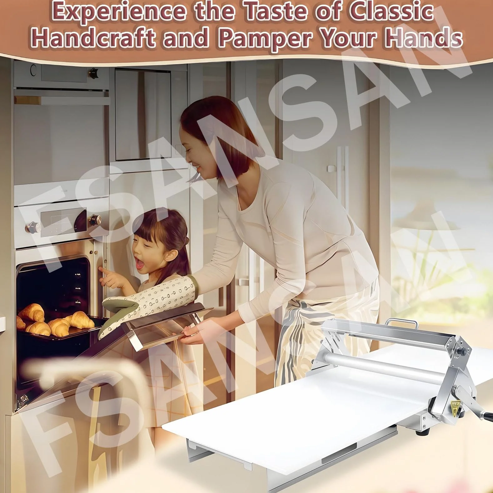 Sfogliatrice Professionale per Pasta sfoglia e Fondente, sfogliatrice Manuale, Spessore Regolabile da 0 a 25 mm, sfogliatrice Pieghevole per panetterie e pasticcerie,Model400