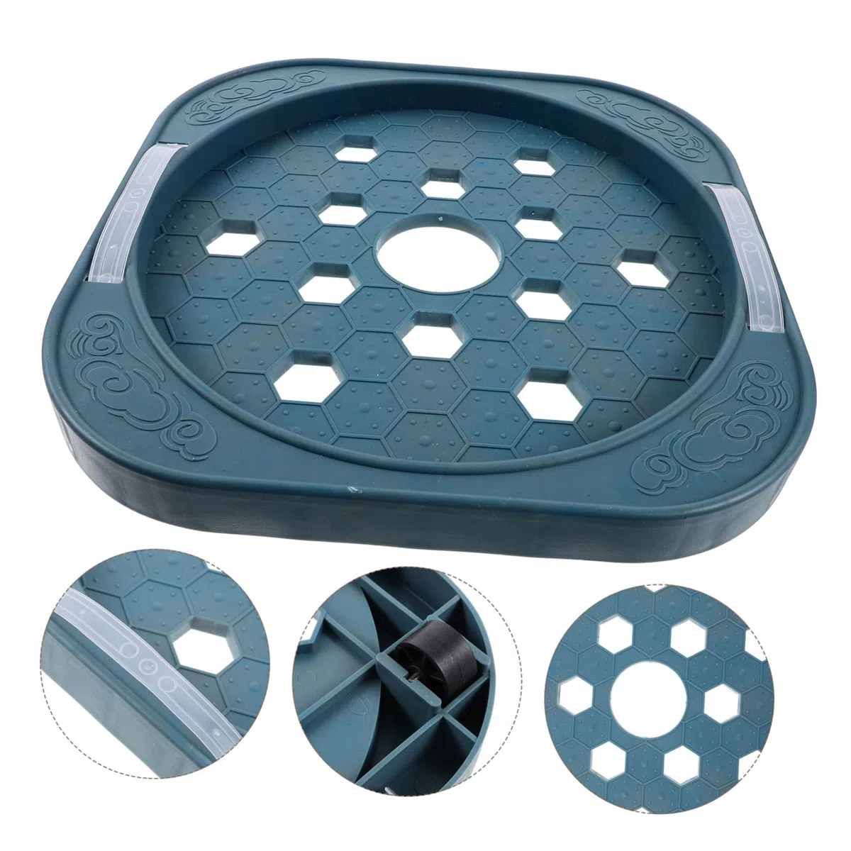 MAGICLULU Porta Bombola Gas da Esterno Supporto Mobile e Base Rotonda in Acciaio Inossidabile, Vassoio per Cucina Familiare Ruote per Cambio Facile