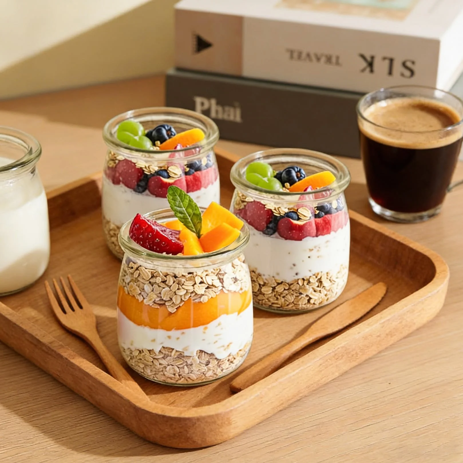 12 Pz Vasetti per Yogurt con Coperchio, 200 ml Barattolo Vetro con Coperchio, Bicchieri da Yogurt Trasparenti, Bicchieri da Dessert in Vetro per dessert, marmellata, muesli, mousse