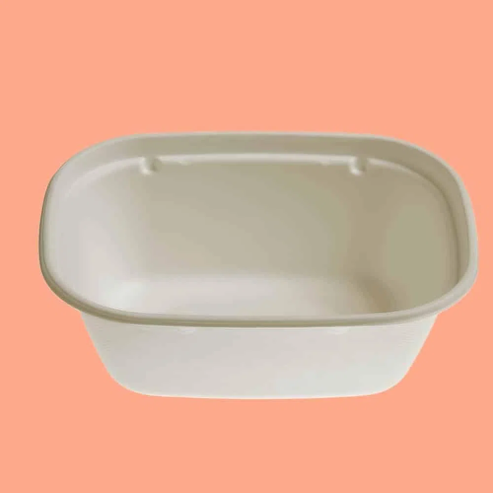 Generico Ekoe, 100 pz Vaschetta in polpa di cellulosa da 1300 ml 100 pz compostabili, biodegradabili