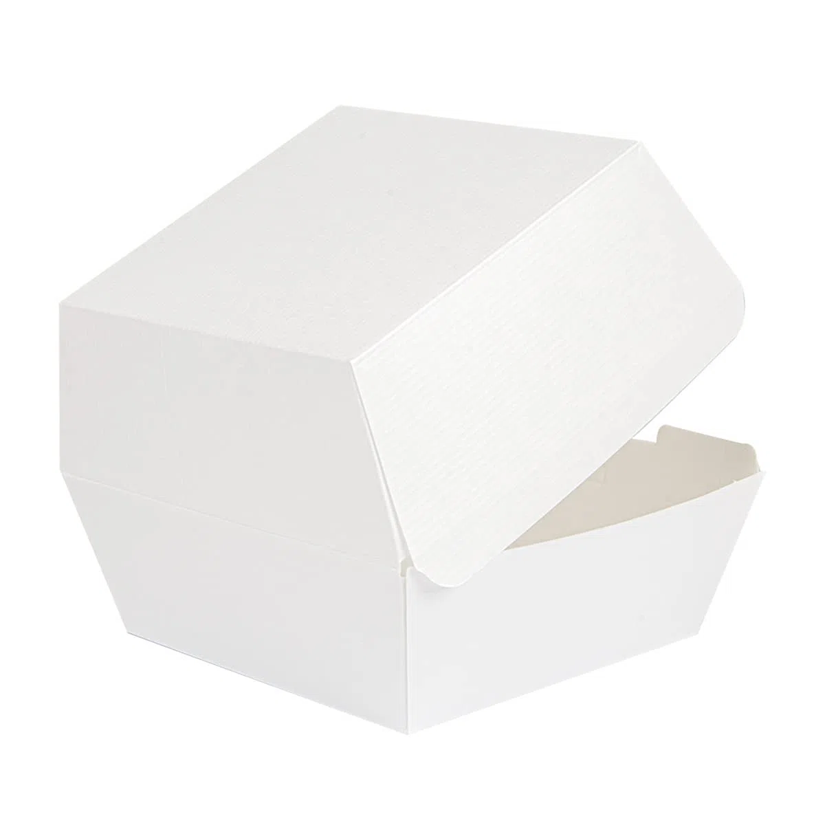 50 pezzi - Conchiglie Hamburger 'Thepack' 230 G/M2 13 x 12,5 x 9 cm bianco cartone ondulato Nano-Micro