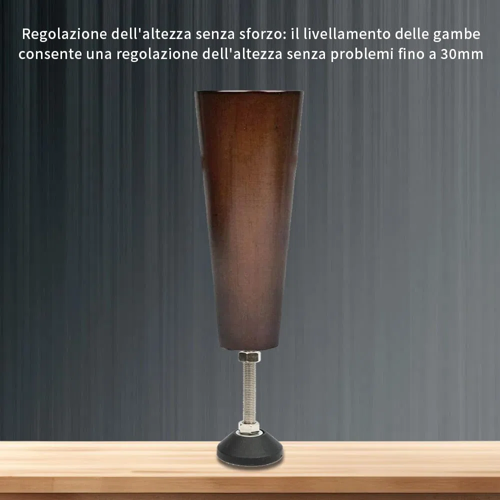 BORDSTRACT Piedi di livellamento della mobilia, 4 pezzi M8 Heavy Duty regolatore di altezza piedino livellatore dimensione filo per tavoli,cassettiera, panca, armadi(D40*M8*L30)