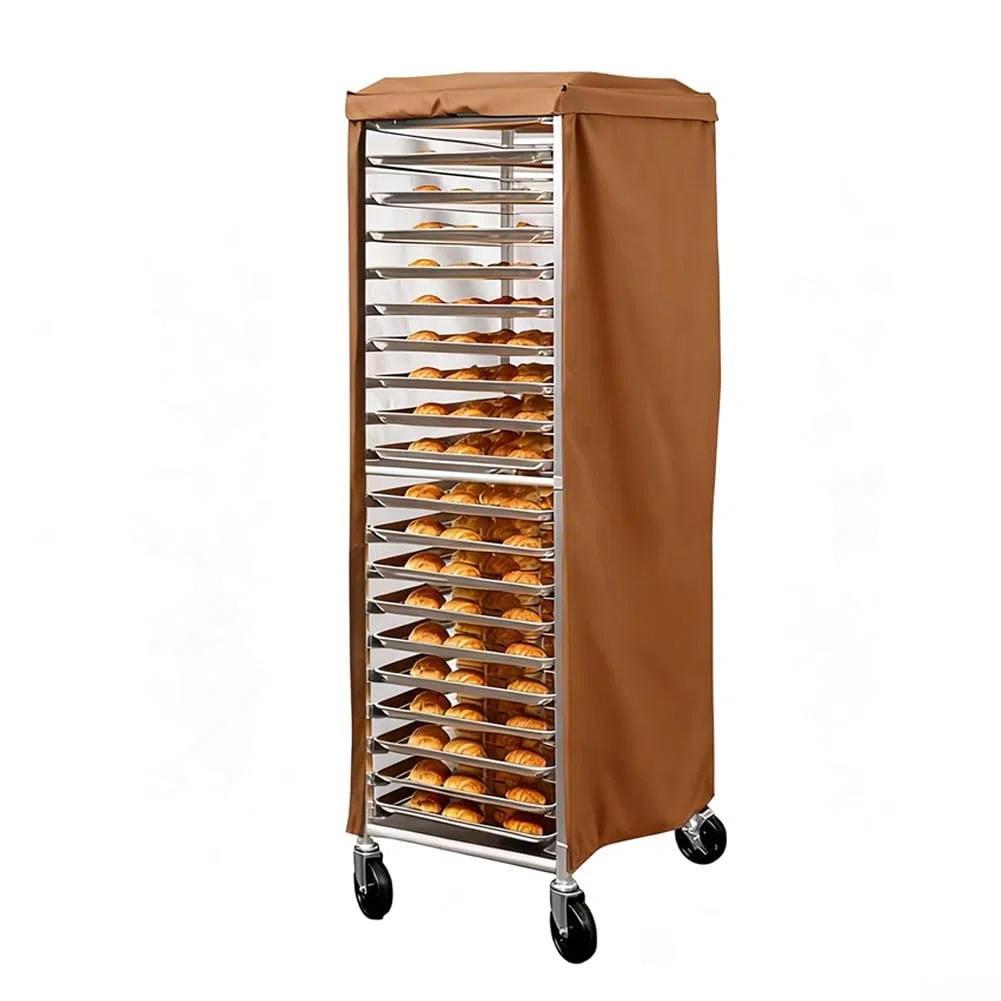 Copertura per panetteria, impermeabile, resistente alla polvere, tessuto Oxford 420D, 58,4 x 71,1 x 162,6 cm, ottimizzata per rack standard (metri bianchi)